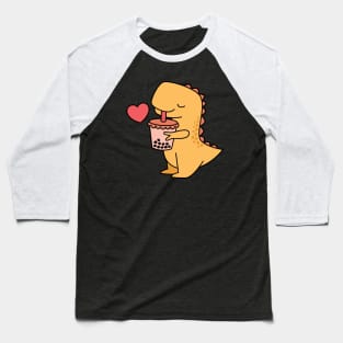 Boba Tea Rex - Cute Bubble Tea Dinosaur Baseball T-Shirt